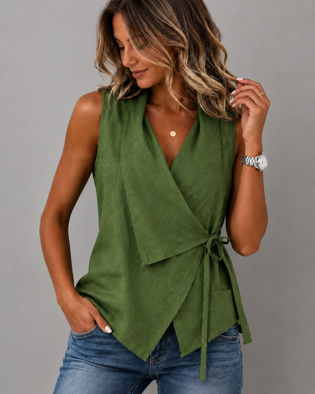 Cove | Senza Maniche Wrap Tie Camicetta