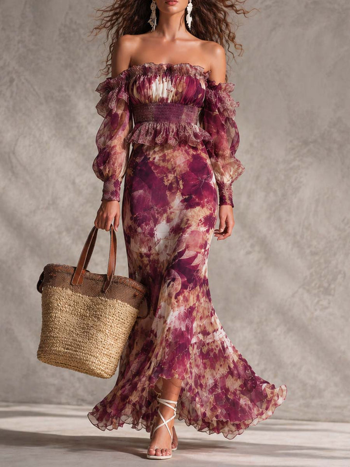 Rosalind | Rosa Chiffon Maxi Abito