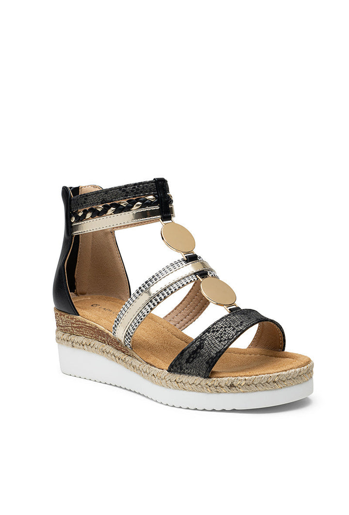 Marisole | Nero Wedge Sandalo