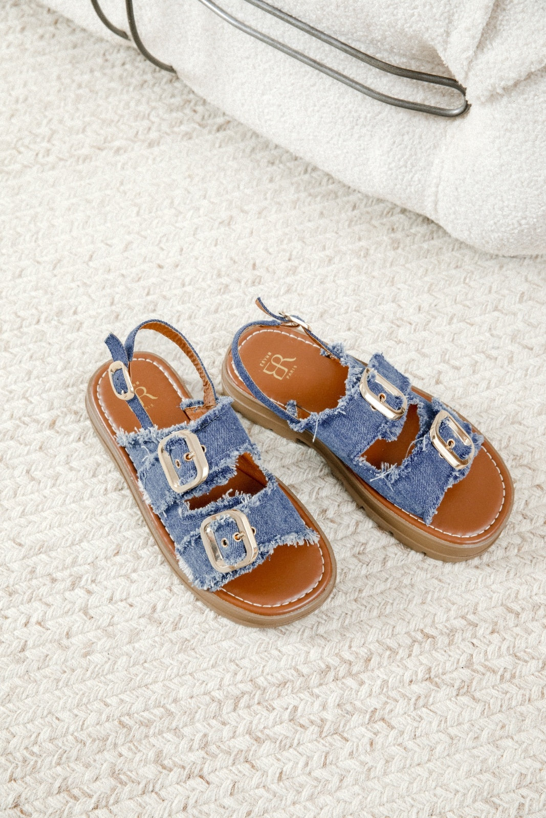 Petronella | Denim Blu Wedge Sandalo