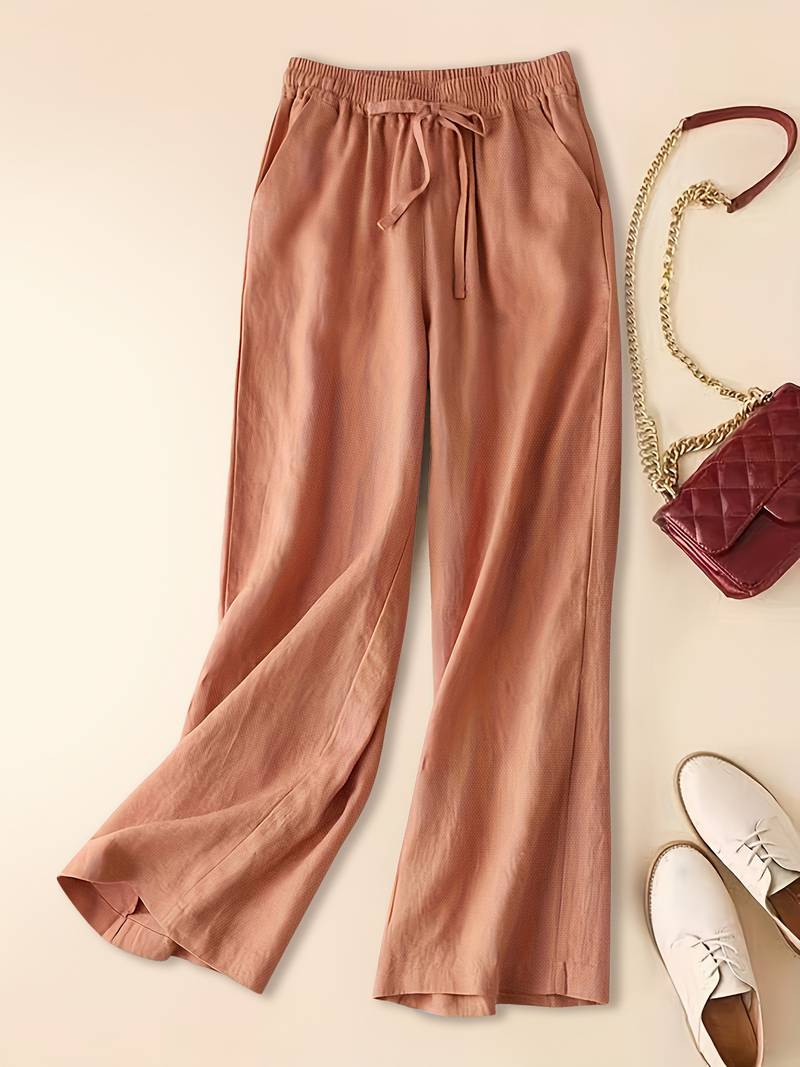 Therese | Easy Cropped Gamba Larga Drawstring Pantaloni