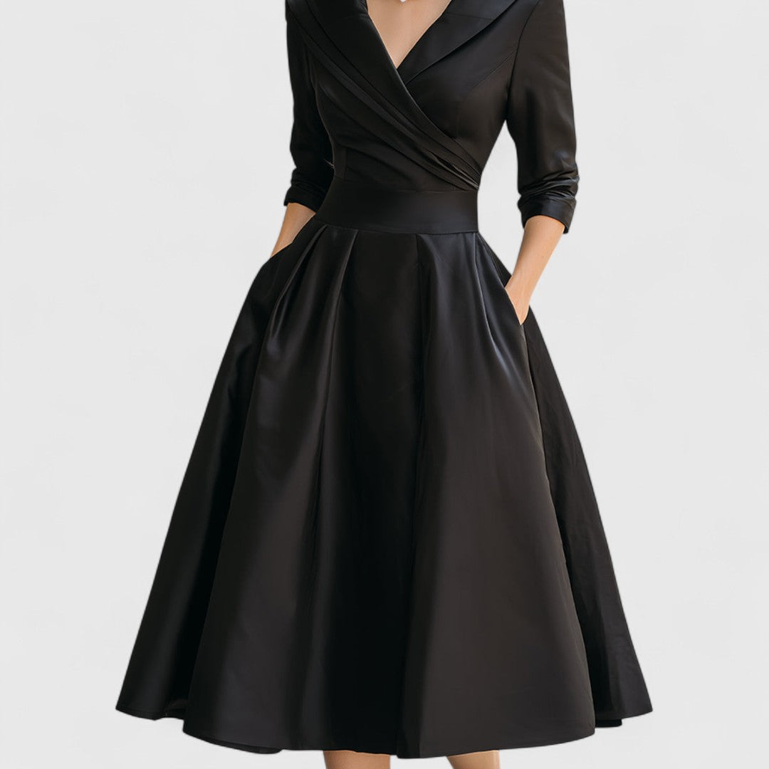 Marley Quinn | Midi Abito with Crossover Bodice and Scollo a V