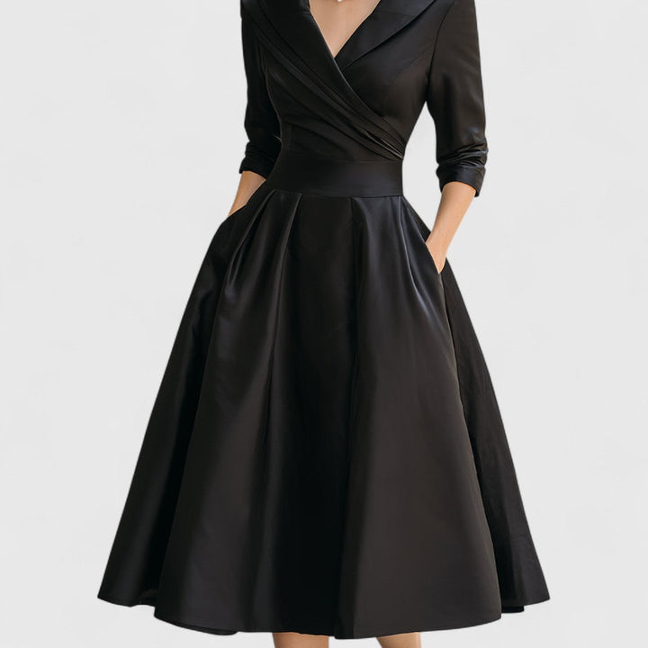 Marley Quinn | Midi Abito with Crossover Bodice and Scollo a V
