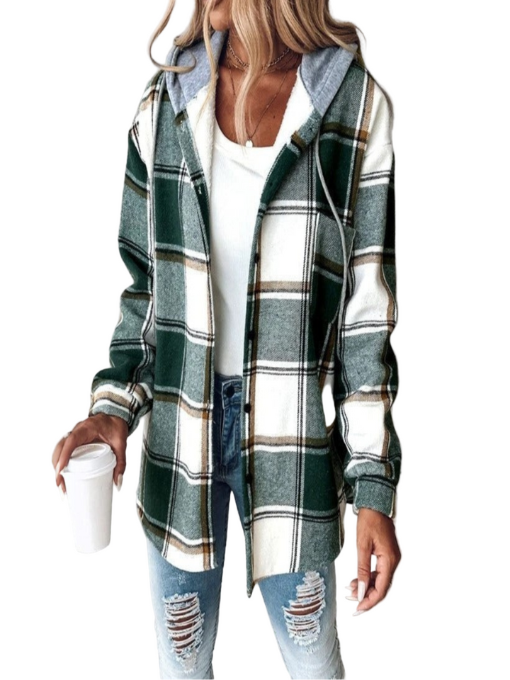 Carys | Caldo Cosy Hooded Check Giacca