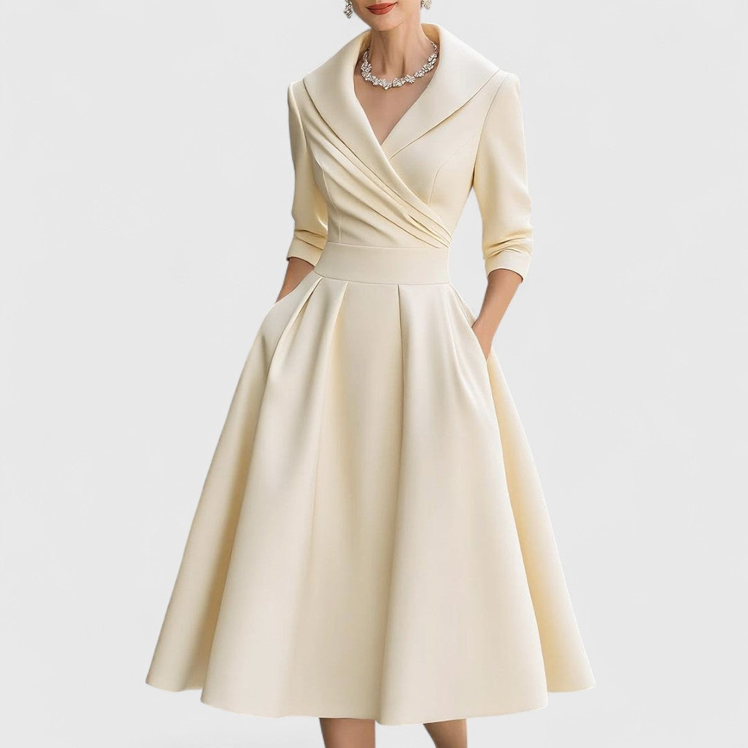 Marley Quinn | Midi Abito with Crossover Bodice and Scollo a V
