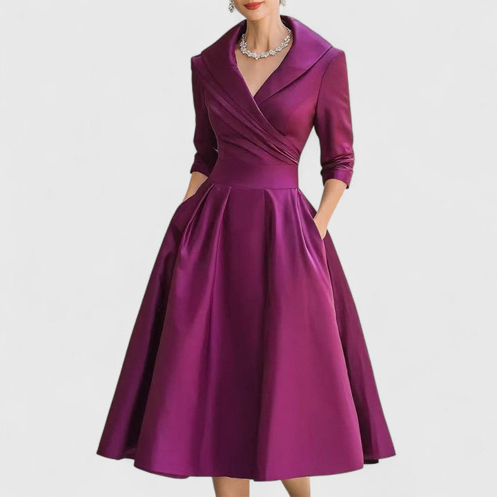 Marley Quinn | Midi Abito with Crossover Bodice and Scollo a V