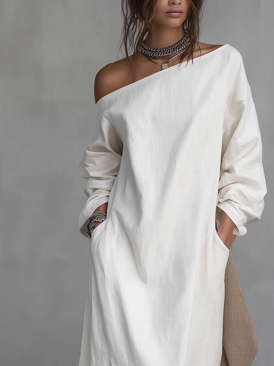 Kit | Monospalla Lino Midi Abito