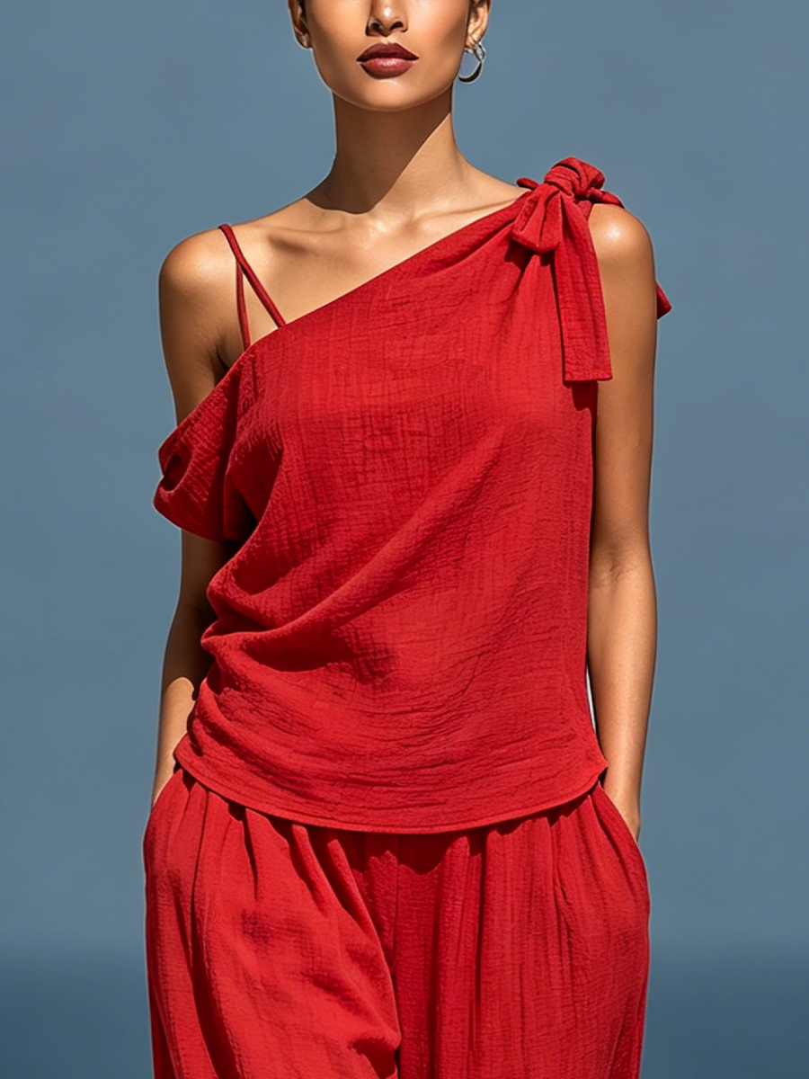 Iris | Completo in Lino Rosso