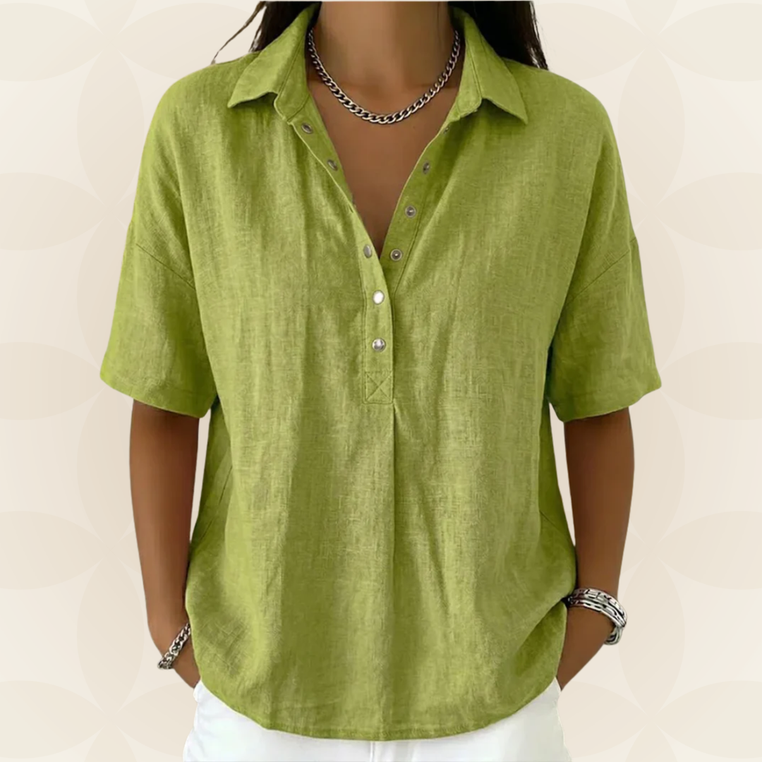 Wrenley | The Collared Button Camicetta