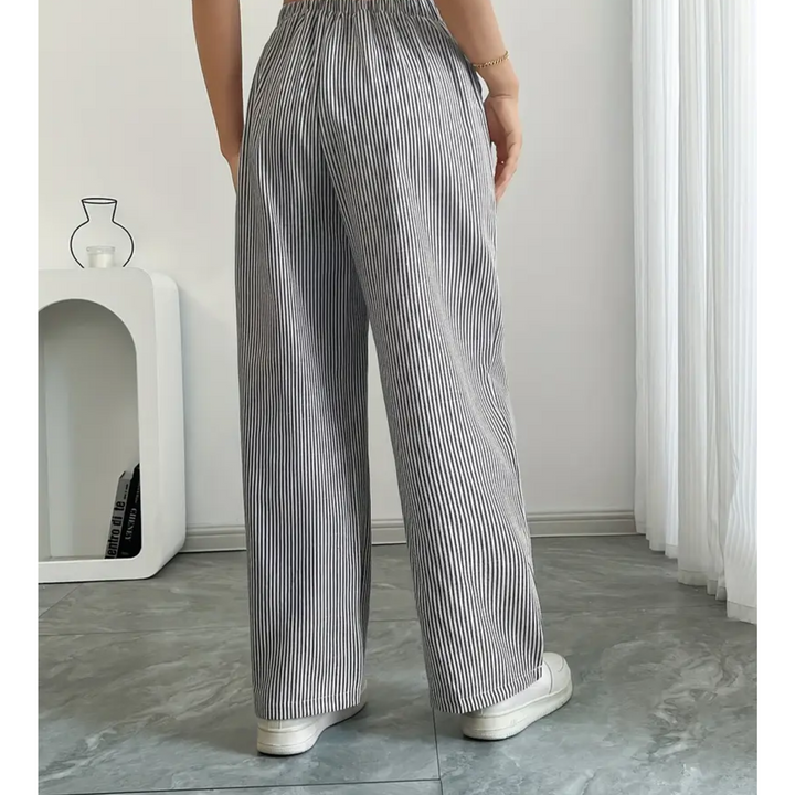 Sylvia | a Righe Gamba Larga Pantaloni with Pockets