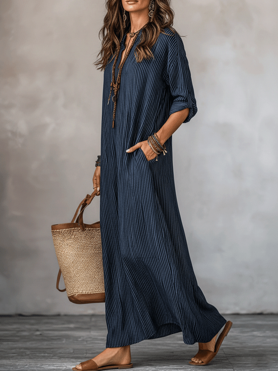 Opal | Indigo Comodo-Fit Maxi Abito