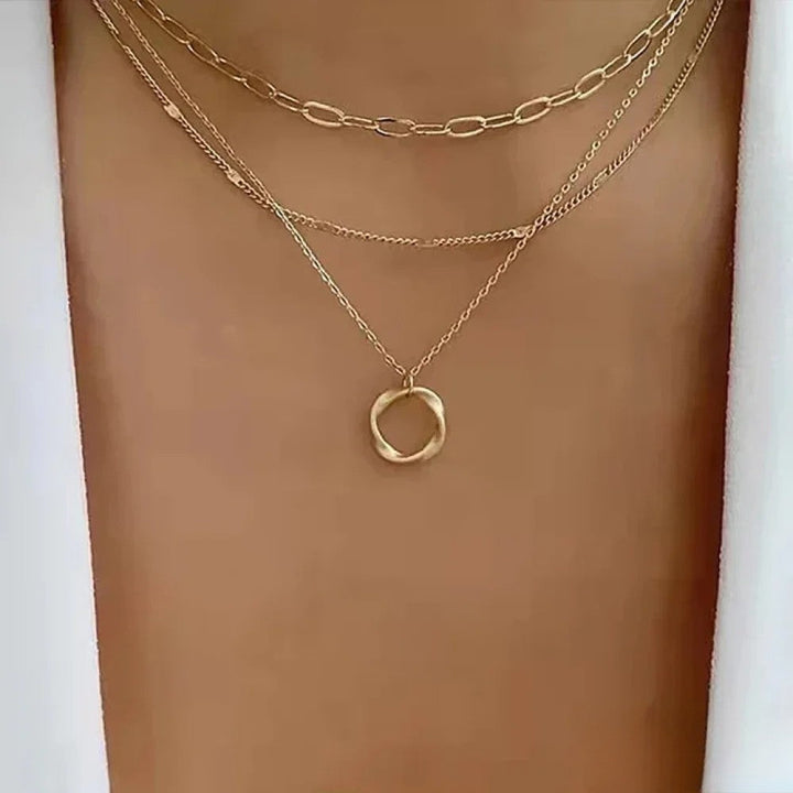 Retro Oro Layered Collana