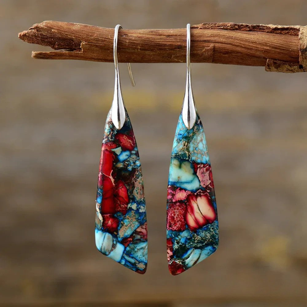 Faye | Retro Colourful Stone Orecchini