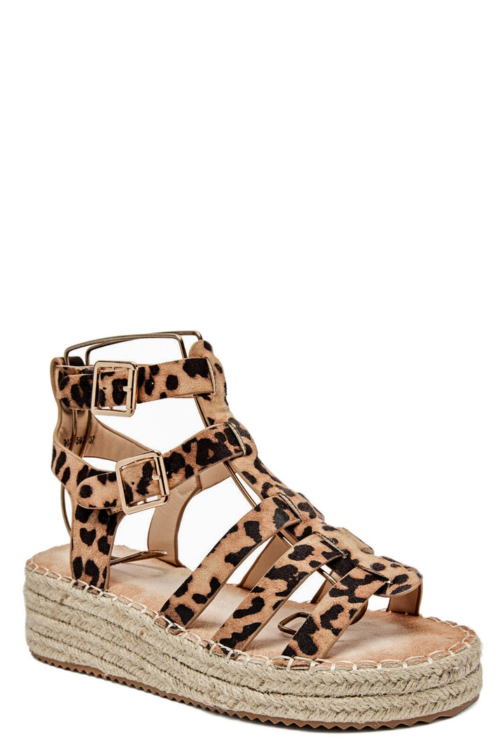 Rosamund | Leopard Wedge Sandalo