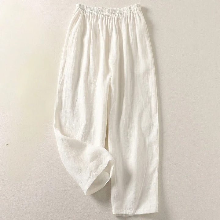 Maggie | Breezy Cotone Lino Gamba Larga Pantaloni