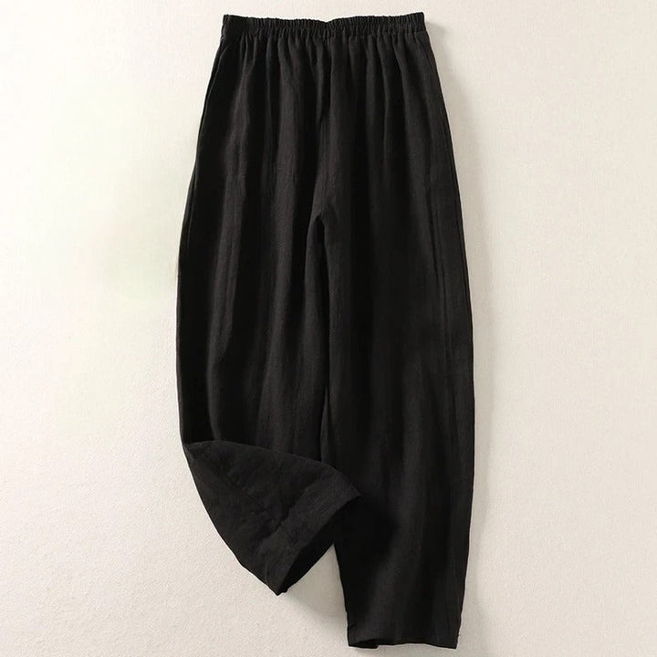 Maggie | Breezy Cotone Lino Gamba Larga Pantaloni