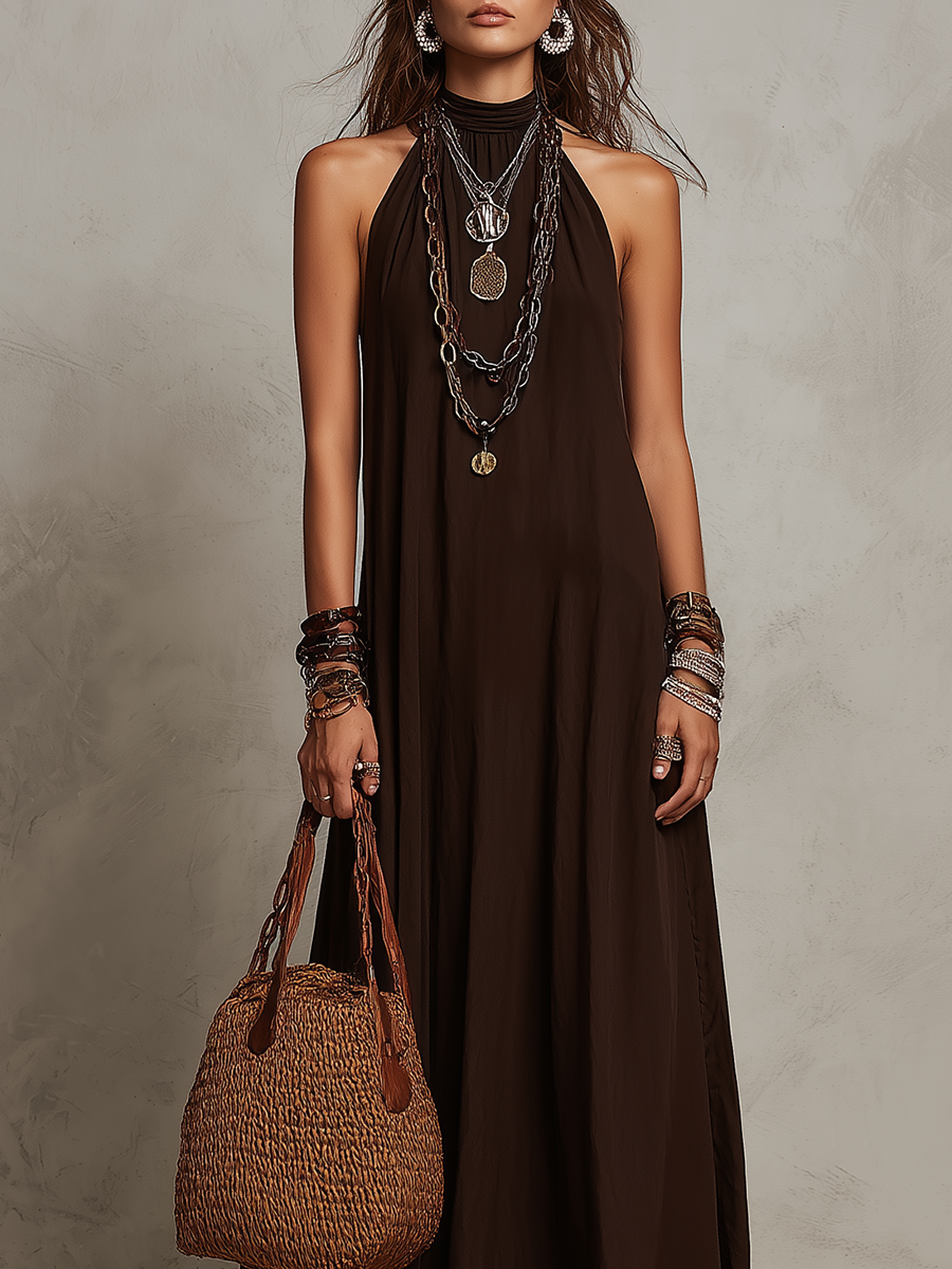 Hollis | Halter Neck Maxi Abito