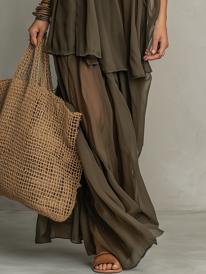 Willow | Ethereal Senza Maniche Sheer Tiered Completo