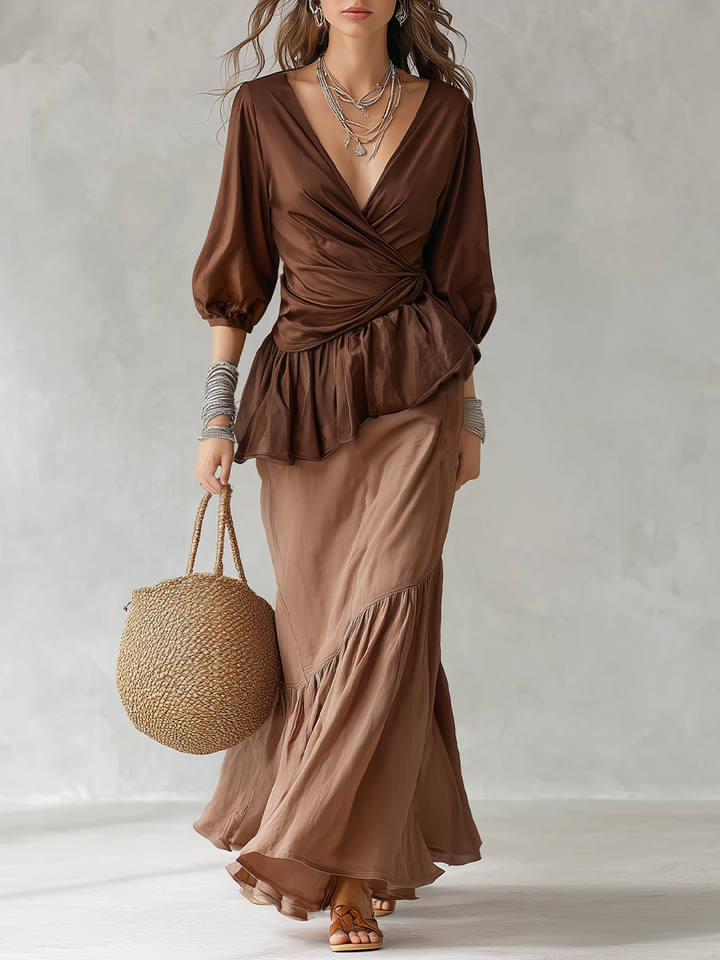 Yasmin | Wrap Waist Maxi Gonna Completo
