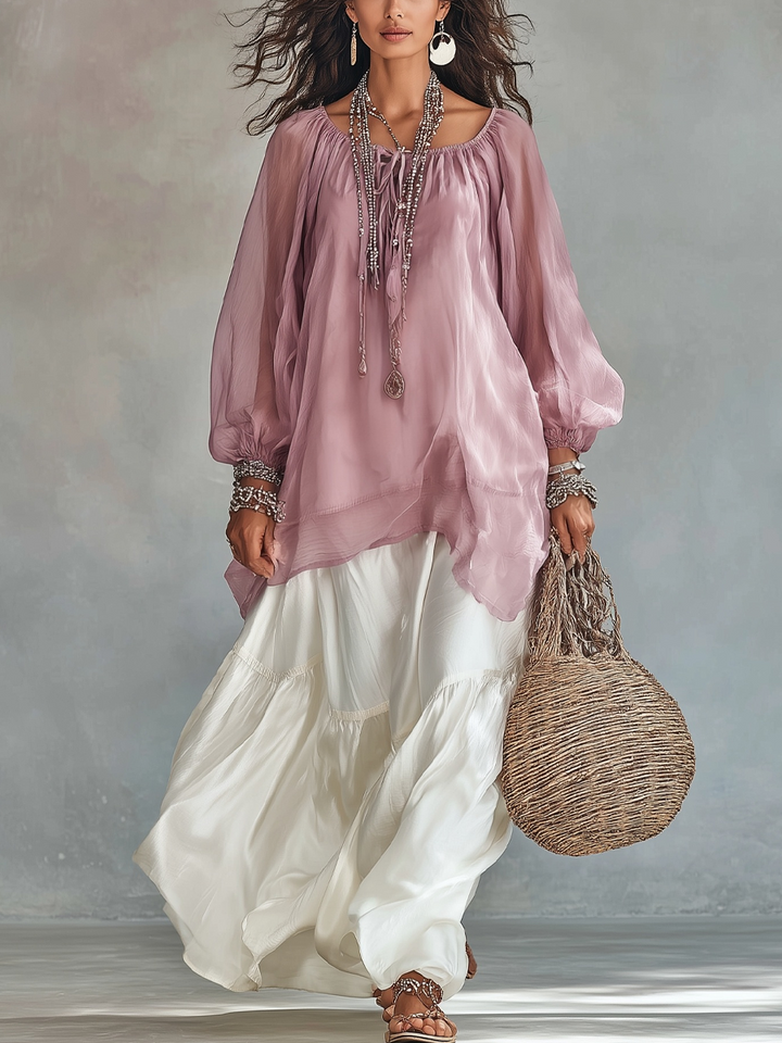 Zoe | Chiffon Top And Raso Gonna