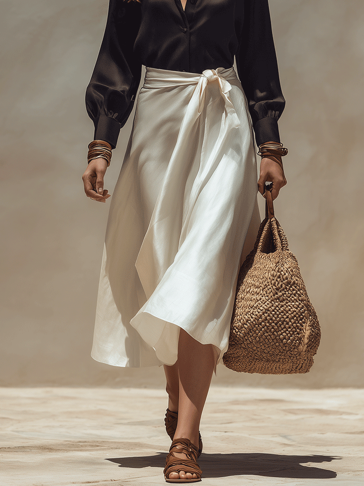 Cora | Semplice Chic Raso Camicetta & Wrap