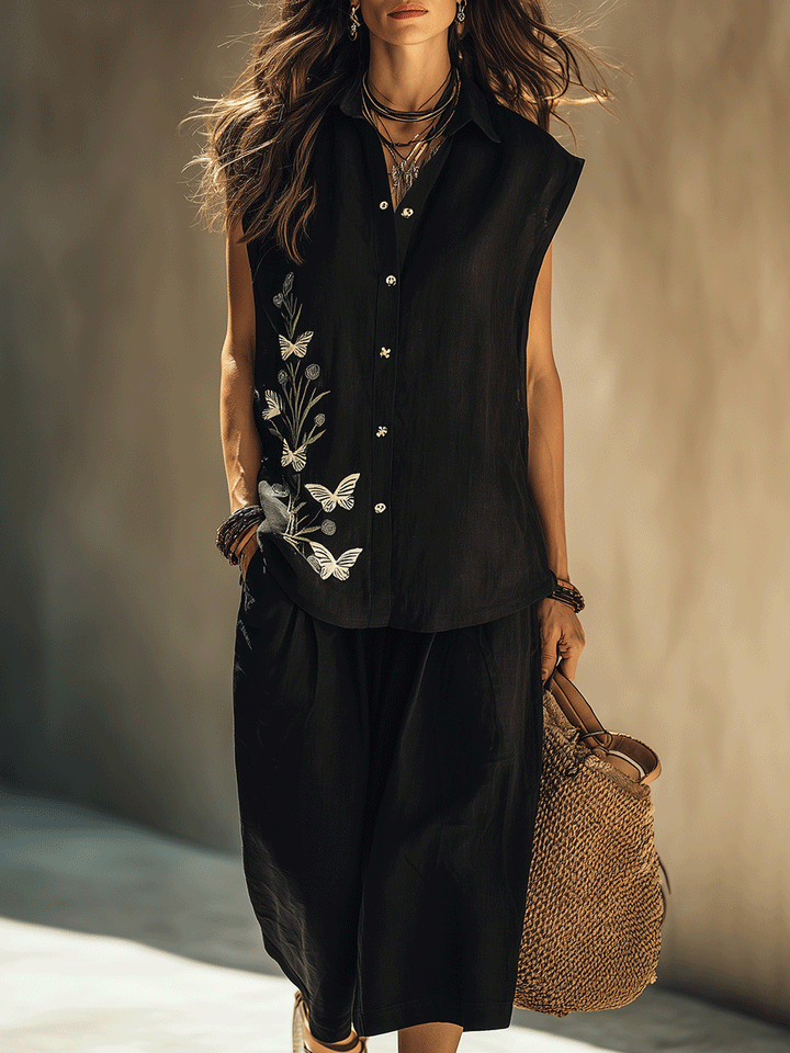 Ella | Embroidered Boho Corto Completo