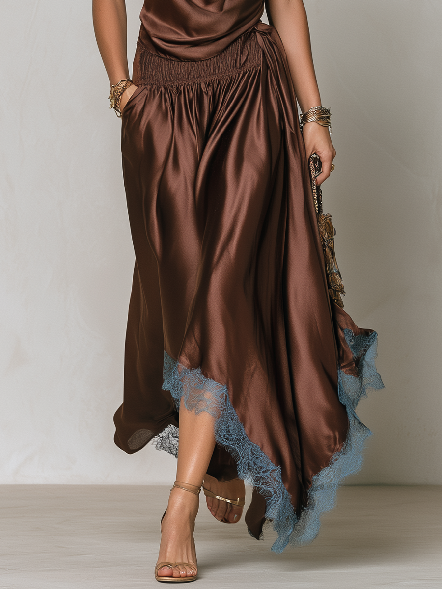Quinn | Style Draped Neck Top And Pizzo