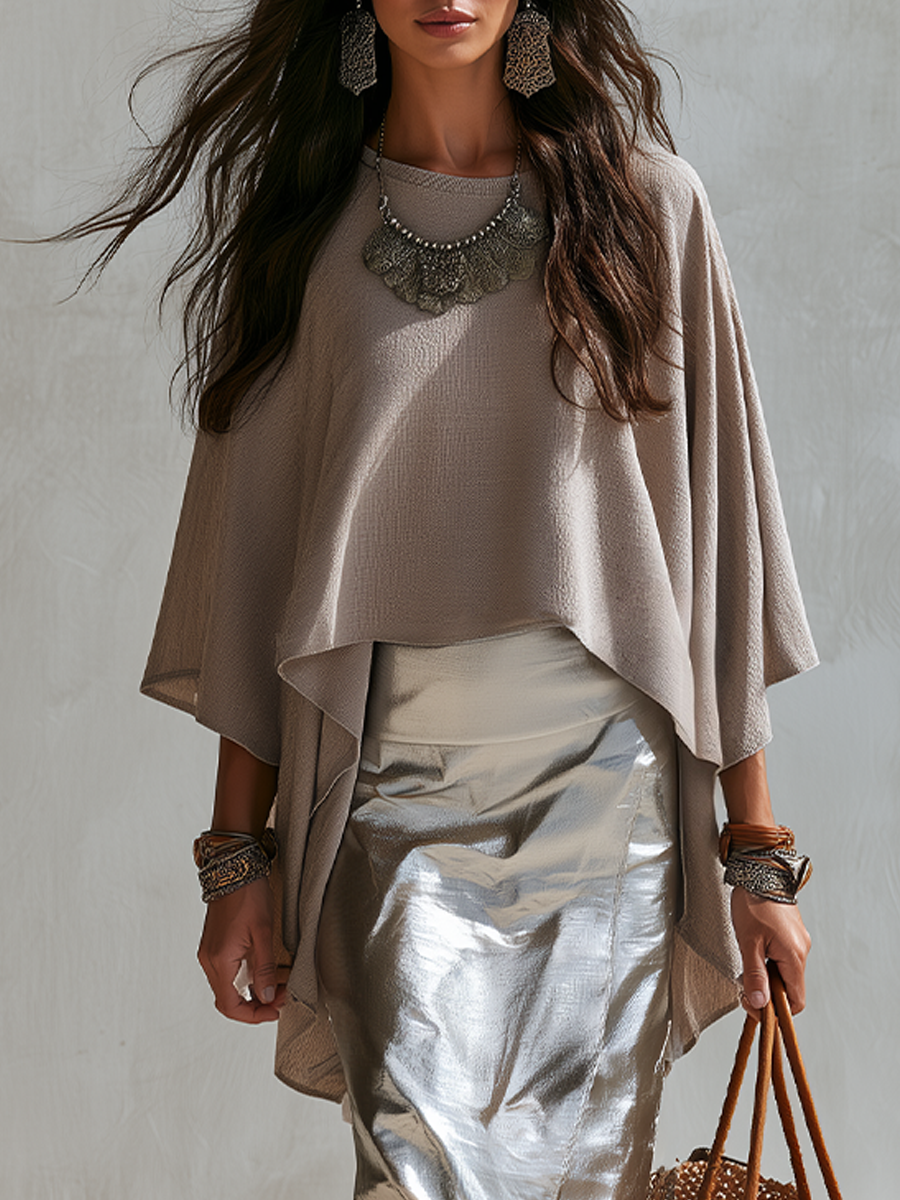 Violet | Talpa Draped Cape Top & Gonna