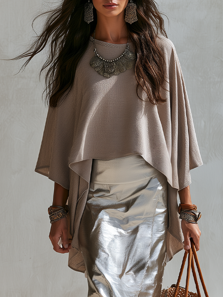 Violet | Talpa Draped Cape Top & Gonna