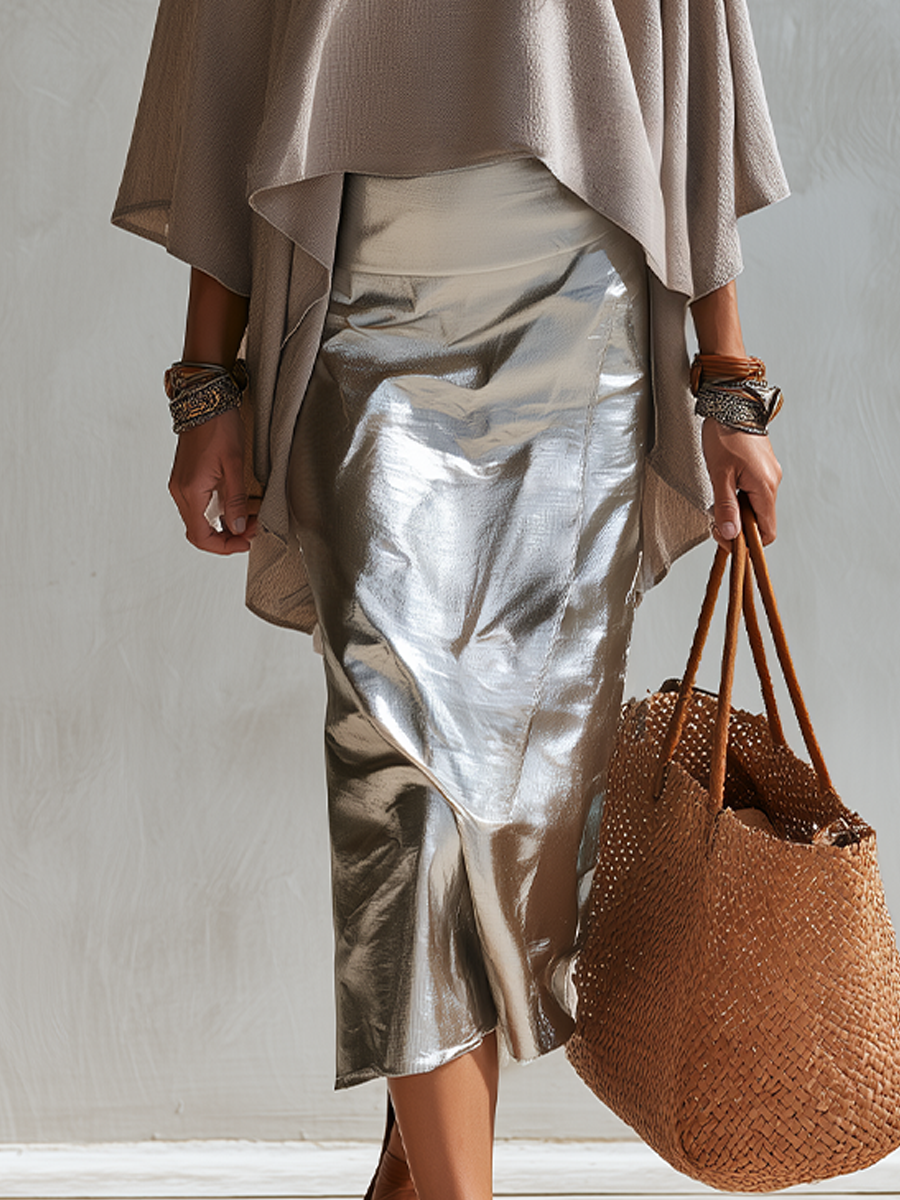 Violet | Talpa Draped Cape Top & Gonna
