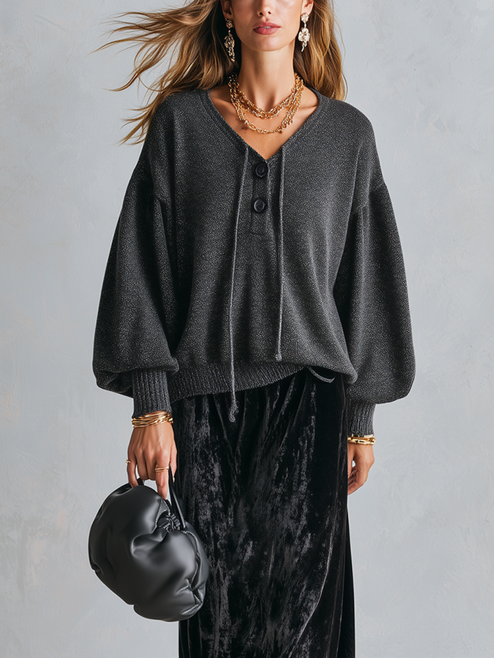 Sophia | Nero Maglia Top And Velluto Gonna