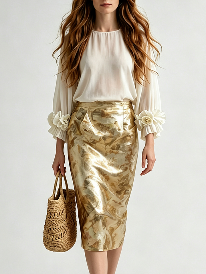 Rosalind | Resort Luxe Floreale Appliqué Camicetta With