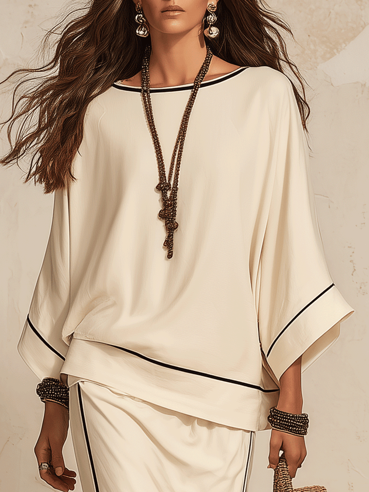 Margaret | Lino Comodo Side-Slit Beige Maxi Gonna