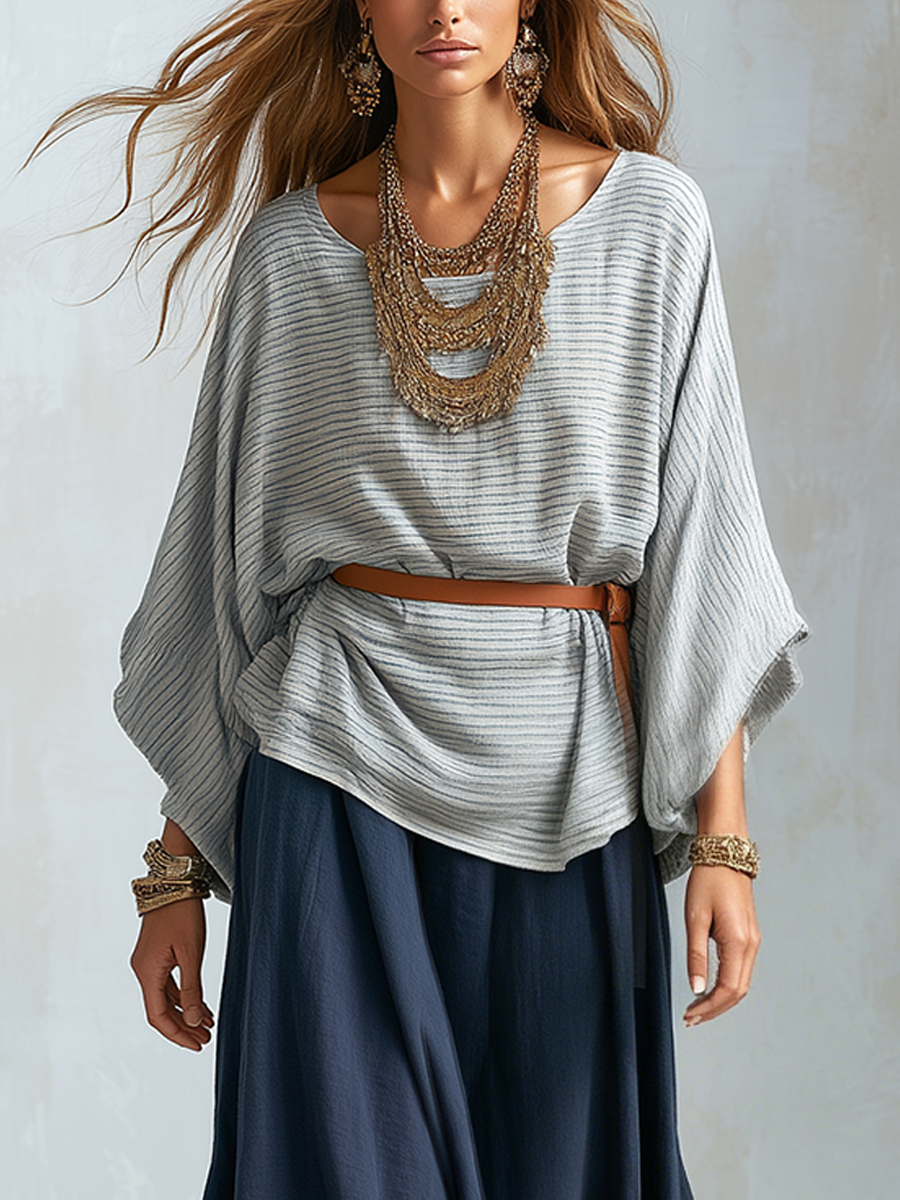 Juliet | Textured Batwing Sleeve Top And Gonna