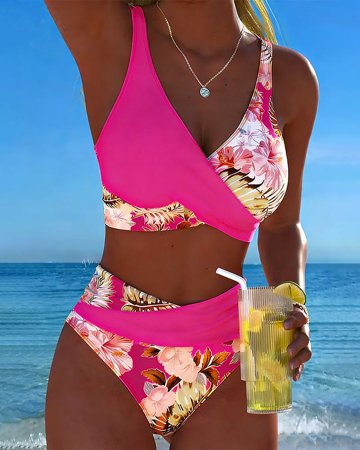 Elsa | Contrast Floreale Split Bikini