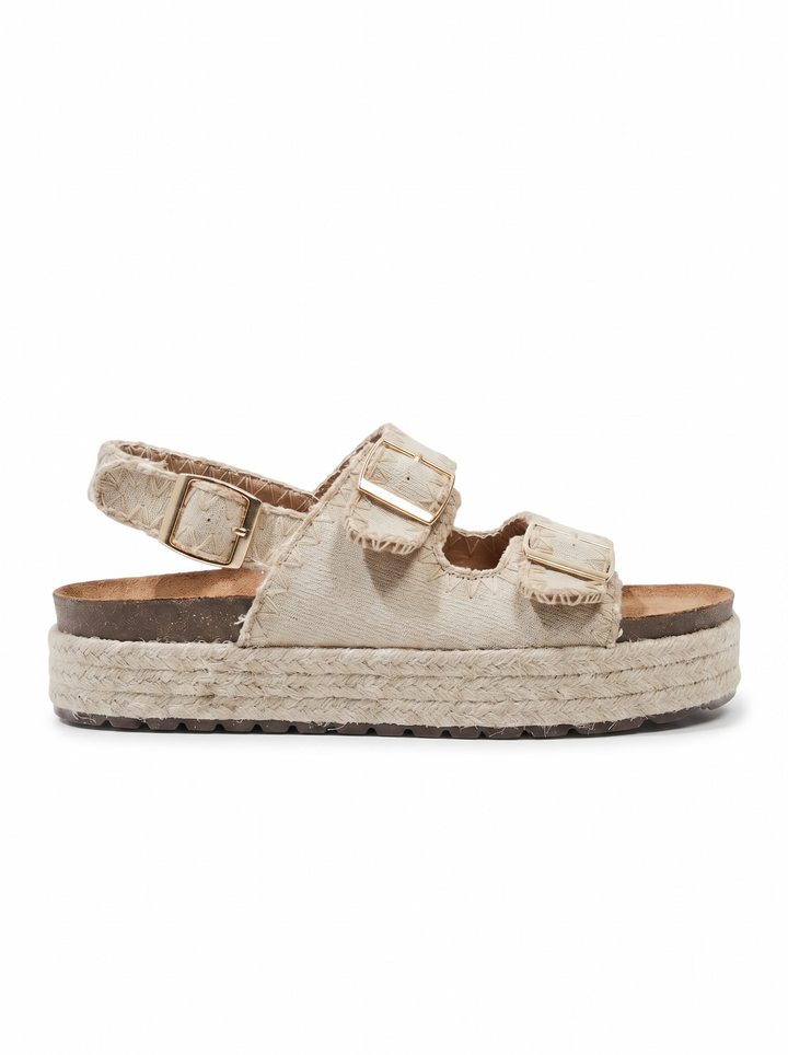 Kerensa | Beige Wedge Sandalo