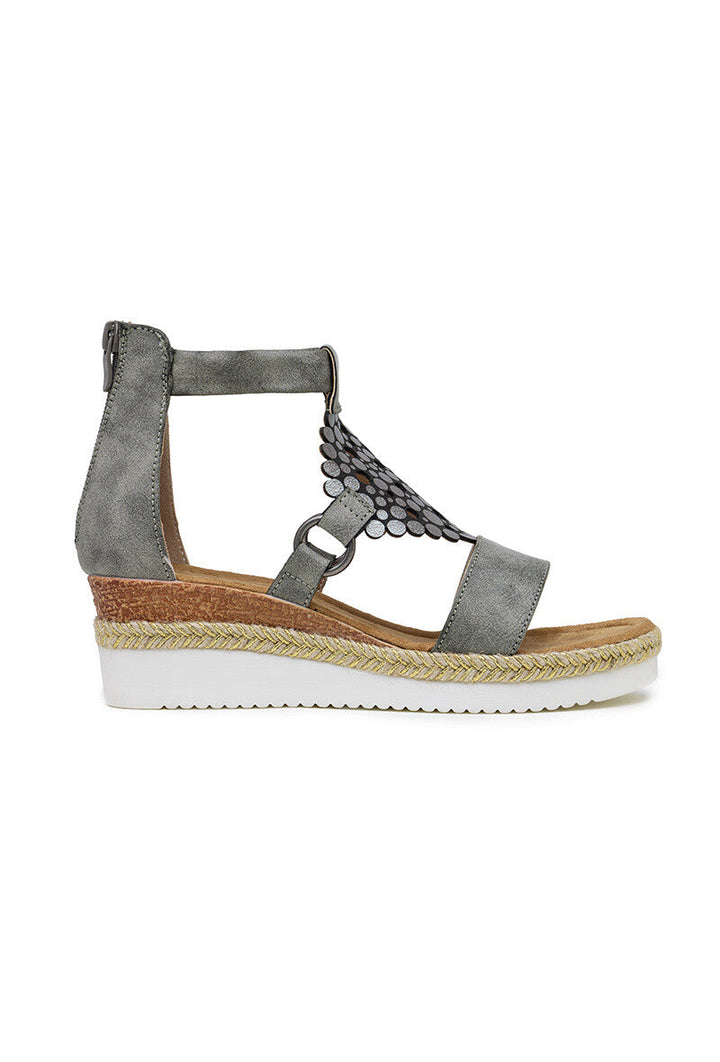 Orsolya | Grigio Verde Wedge Sandalo