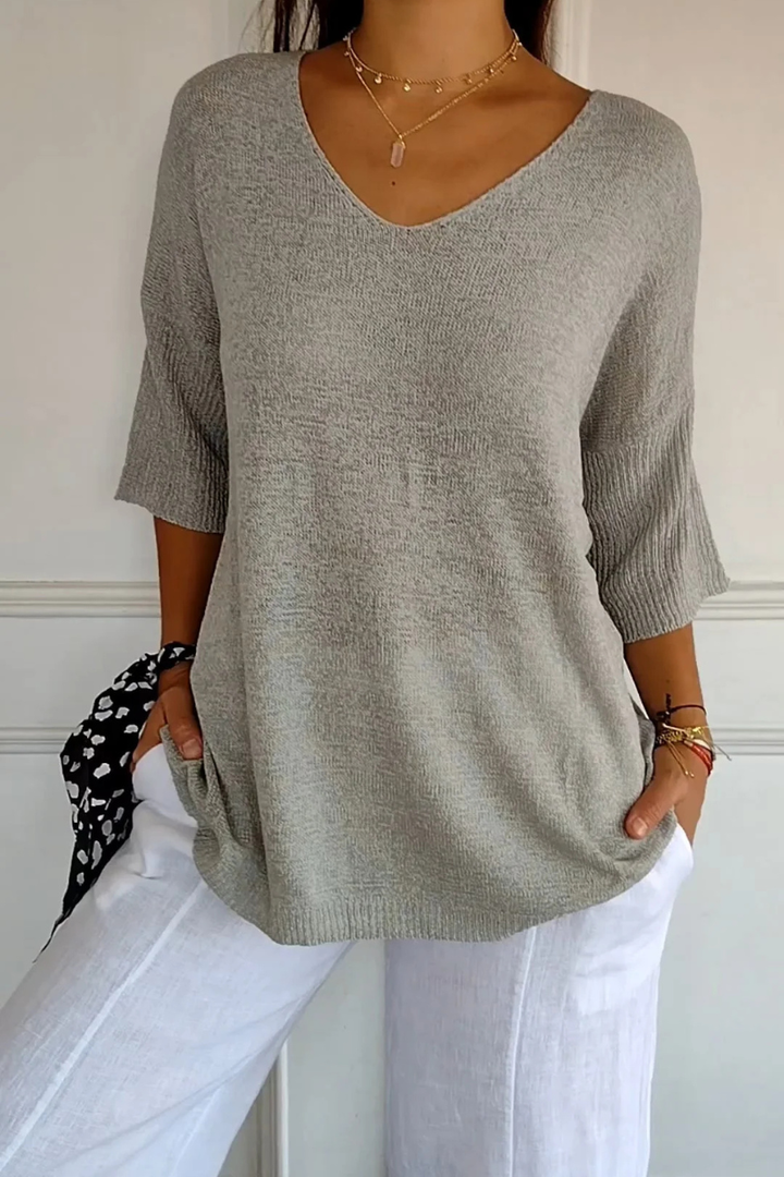 Allira | Morbido Scollo a V Maglia Top