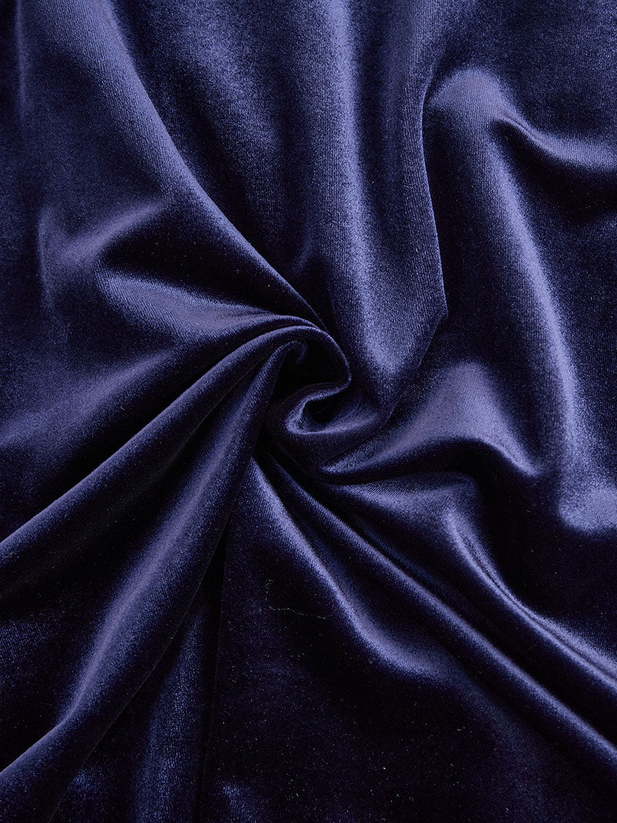 Elissa | Blu Navy Blu Manica Lunga Midi Abito