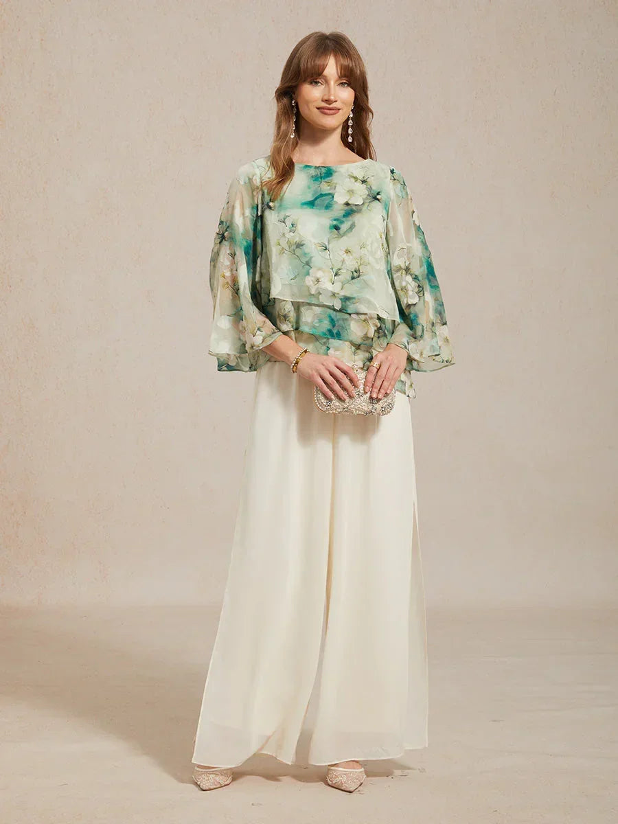 Navessa | Chiffon Split Leg Pantaloni