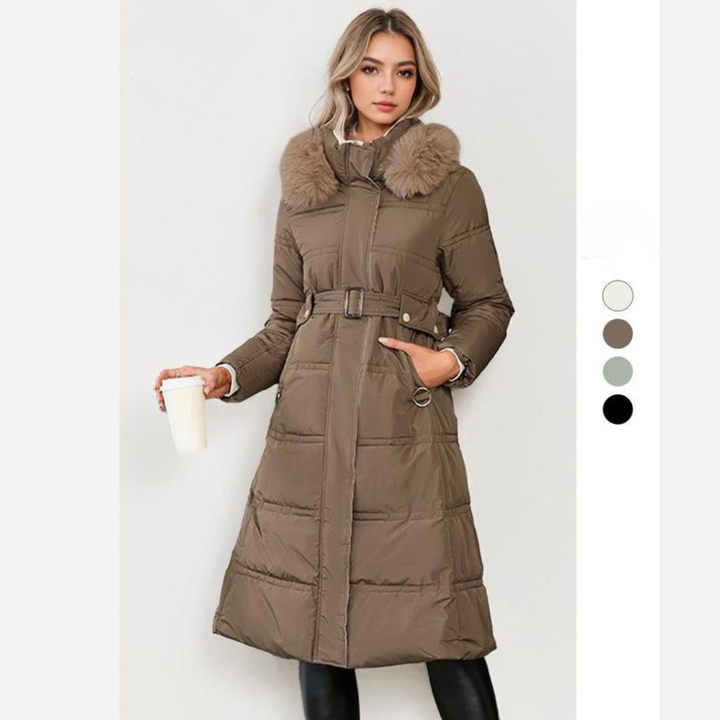 Leyla | Stylish Plush Cappotto with Waist Tie