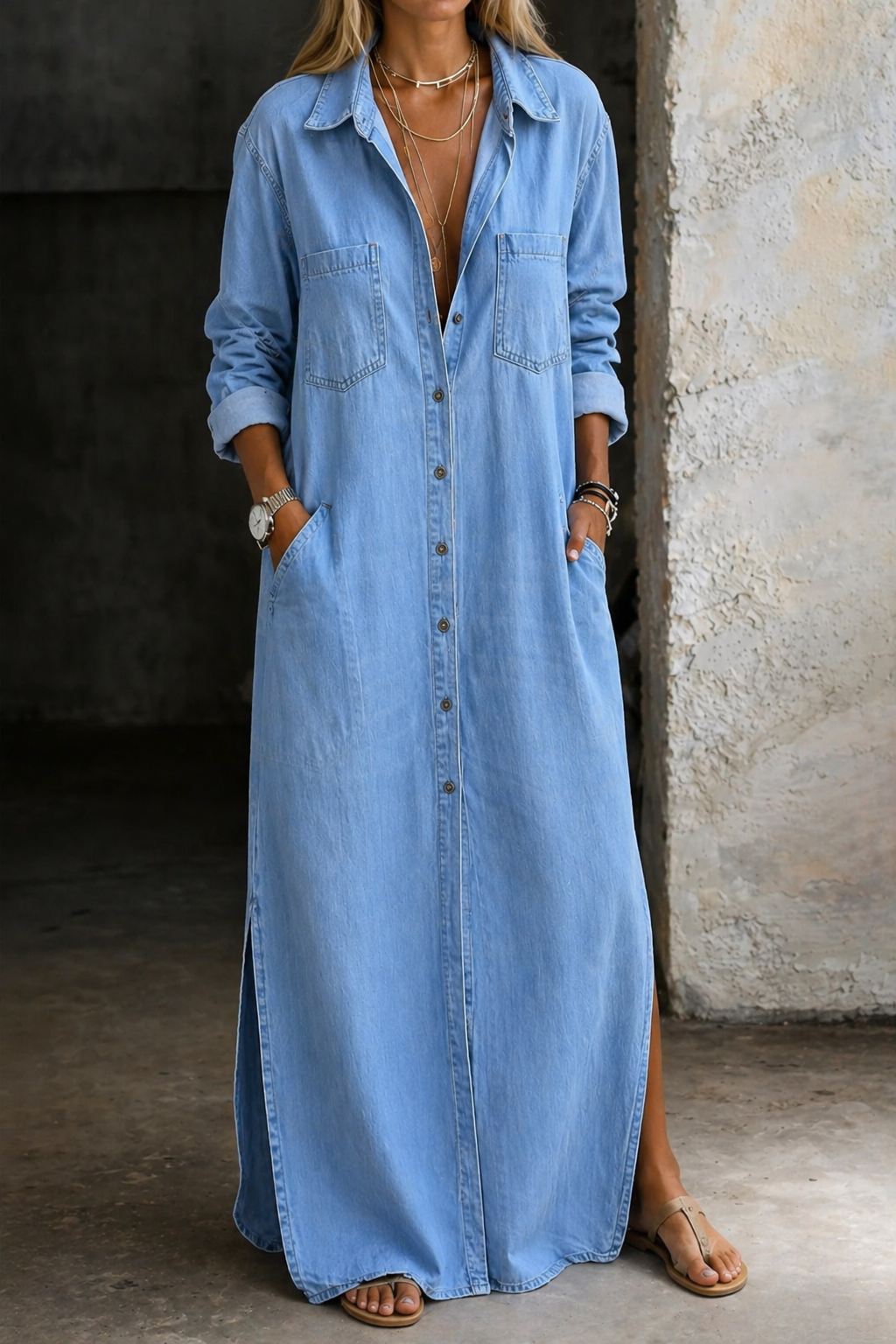 Denim Maxi Abito