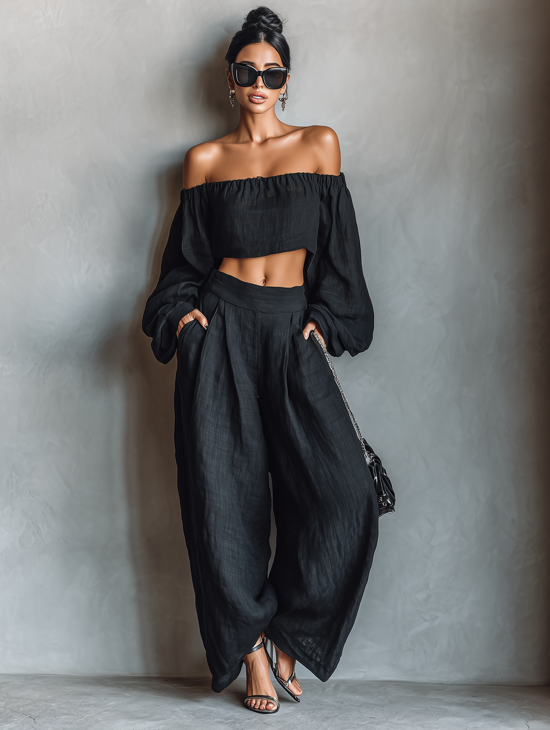Layla | Completo in Lino Senza Spalline