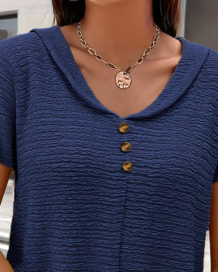 Barbara | T-shirt con Colletto e Bottoni
