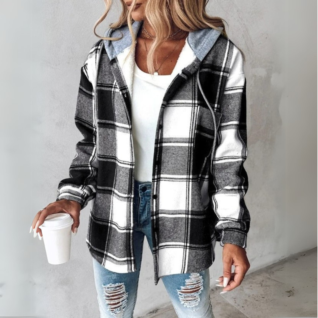 Carys | Caldo Cosy Hooded Check Giacca