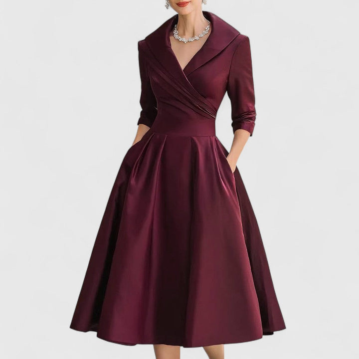 Marley Quinn | Midi Abito with Crossover Bodice and Scollo a V