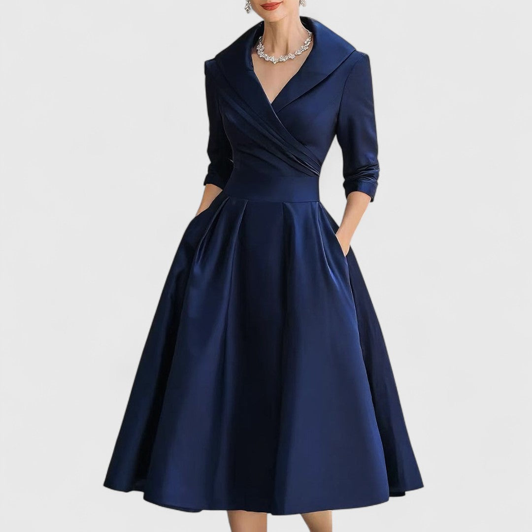 Marley Quinn | Midi Abito with Crossover Bodice and Scollo a V