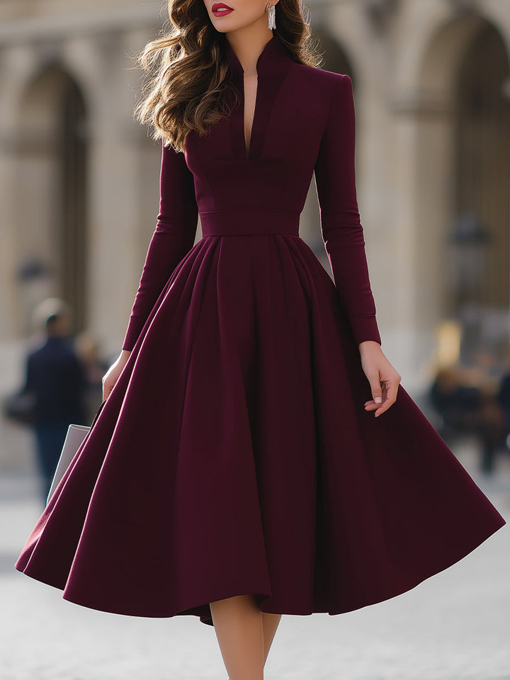 Jennifer | Scollo a V Midi Abito