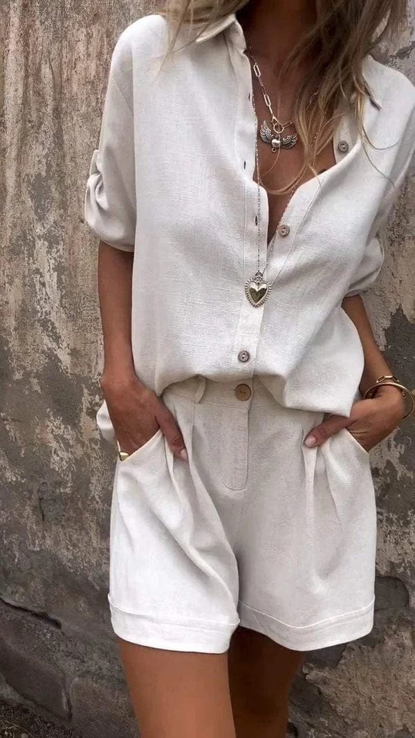 Cilla | Matching Lino Shorts and Camicia Completo