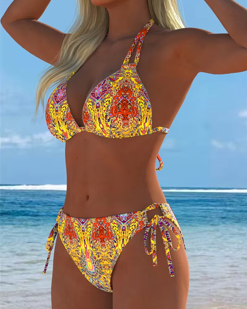 Mel | Colourful Halter-Stampa Bikini